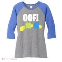 Oof! Blox Noob Funny Gamer Gift Women's Tri-Blend 3/4-Sleeve Raglan Shirt thumb 0