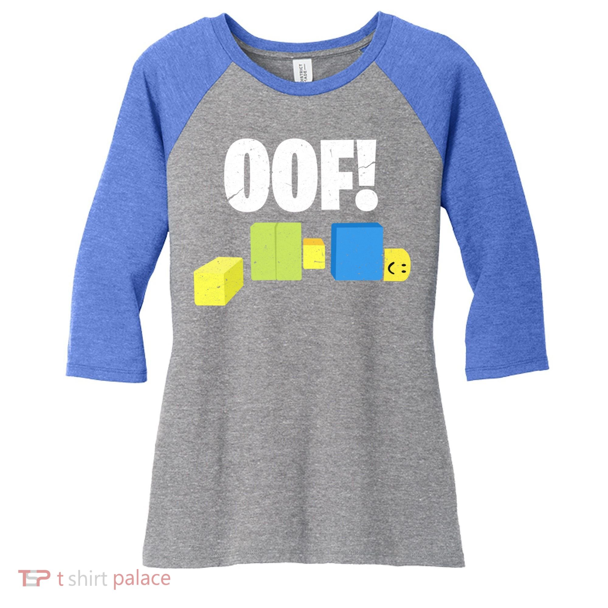 Oof! Blox Noob Funny Gamer Gift Women's Tri-Blend 3/4-Sleeve Raglan Shirt
