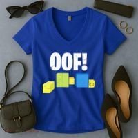 Oof! Blox Noob Funny Gamer Gift Women's V-Neck T-Shirt thumb 2