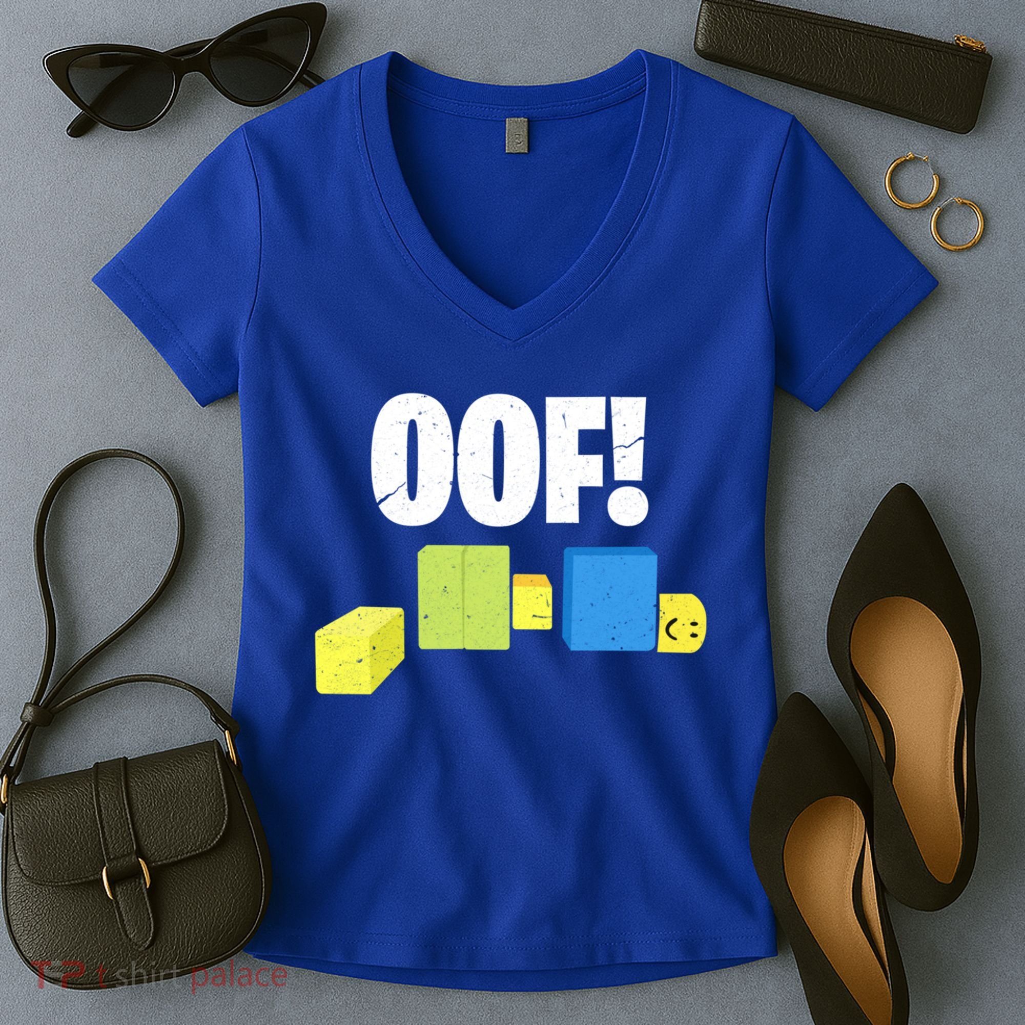 Oof! Blox Noob Funny Gamer Gift Women's V-Neck T-Shirt