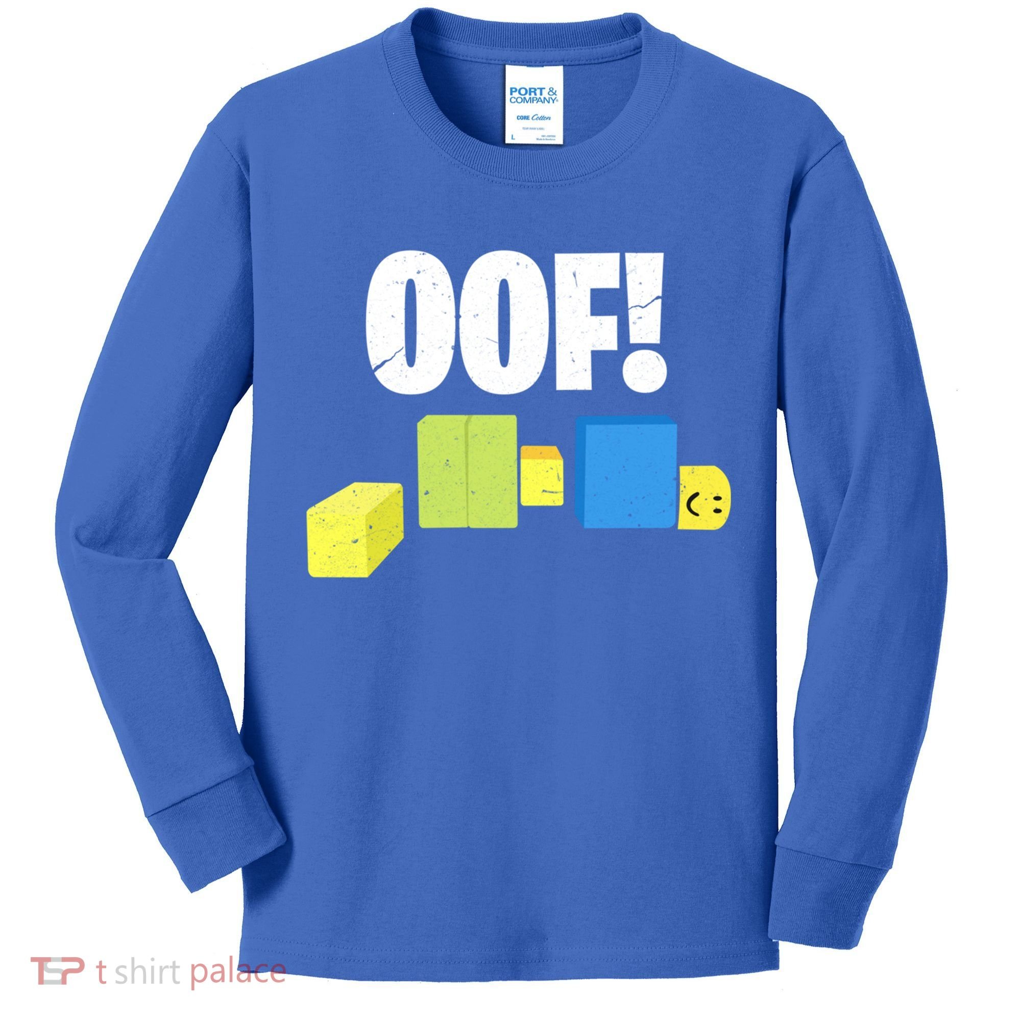 Oof! Blox Noob Funny Gamer Gift Kids Long Sleeve Shirt