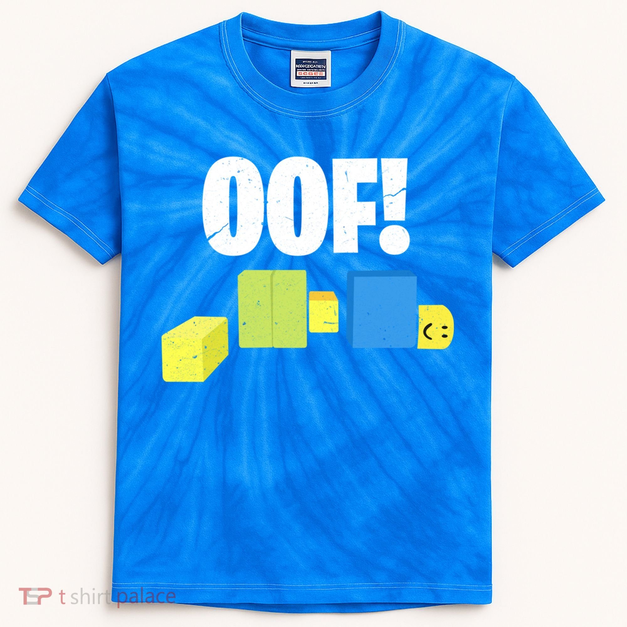 Oof! Blox Noob Funny Gamer Gift Kids Tie-Dye T-Shirt