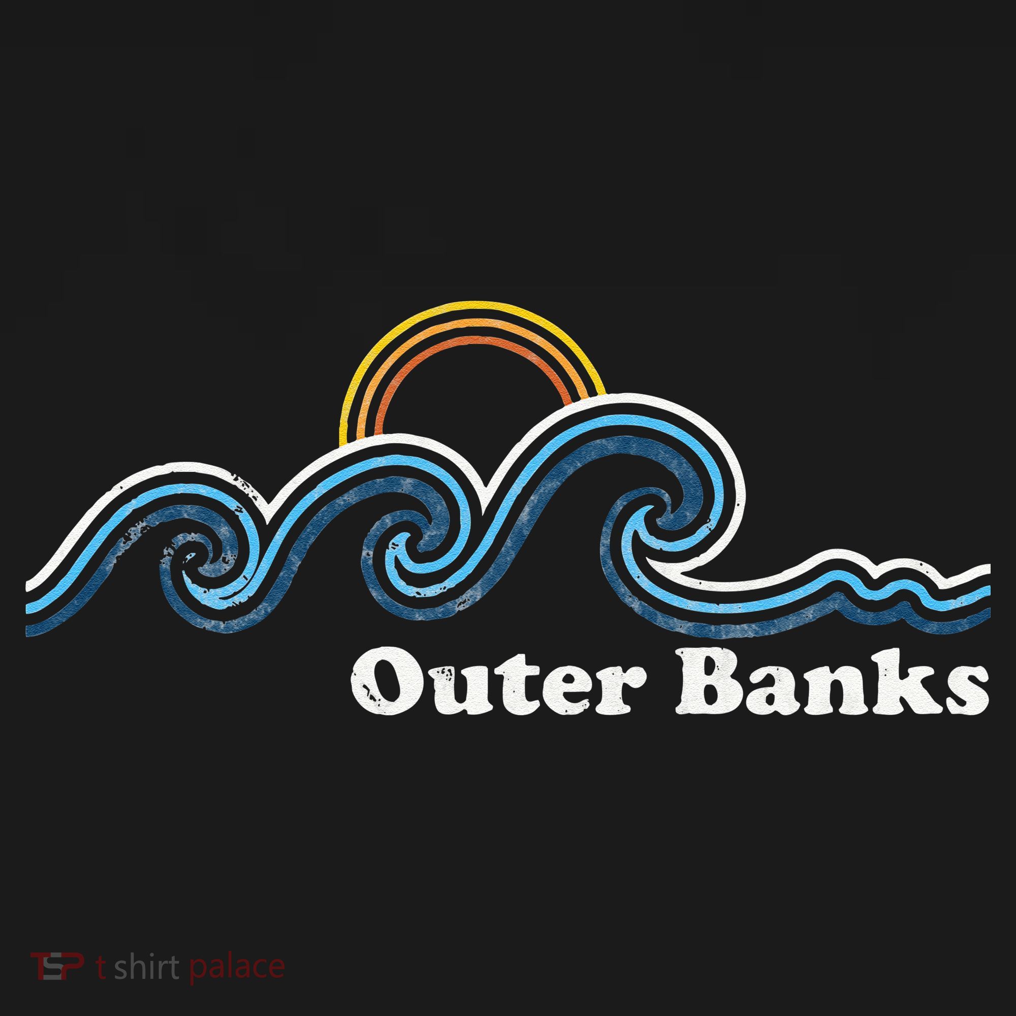 Outer Banks North Carolina Sufing Waves Sunset Beach Vintage T-Shirt