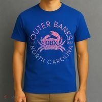 Outer Banks North Carolina Obx Crab Beach Summer Vintage Gift T-Shirt thumb 3