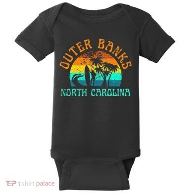 Outer Banks North Carolina Surf Beach Surfer OBX NC Baby Bodysuit