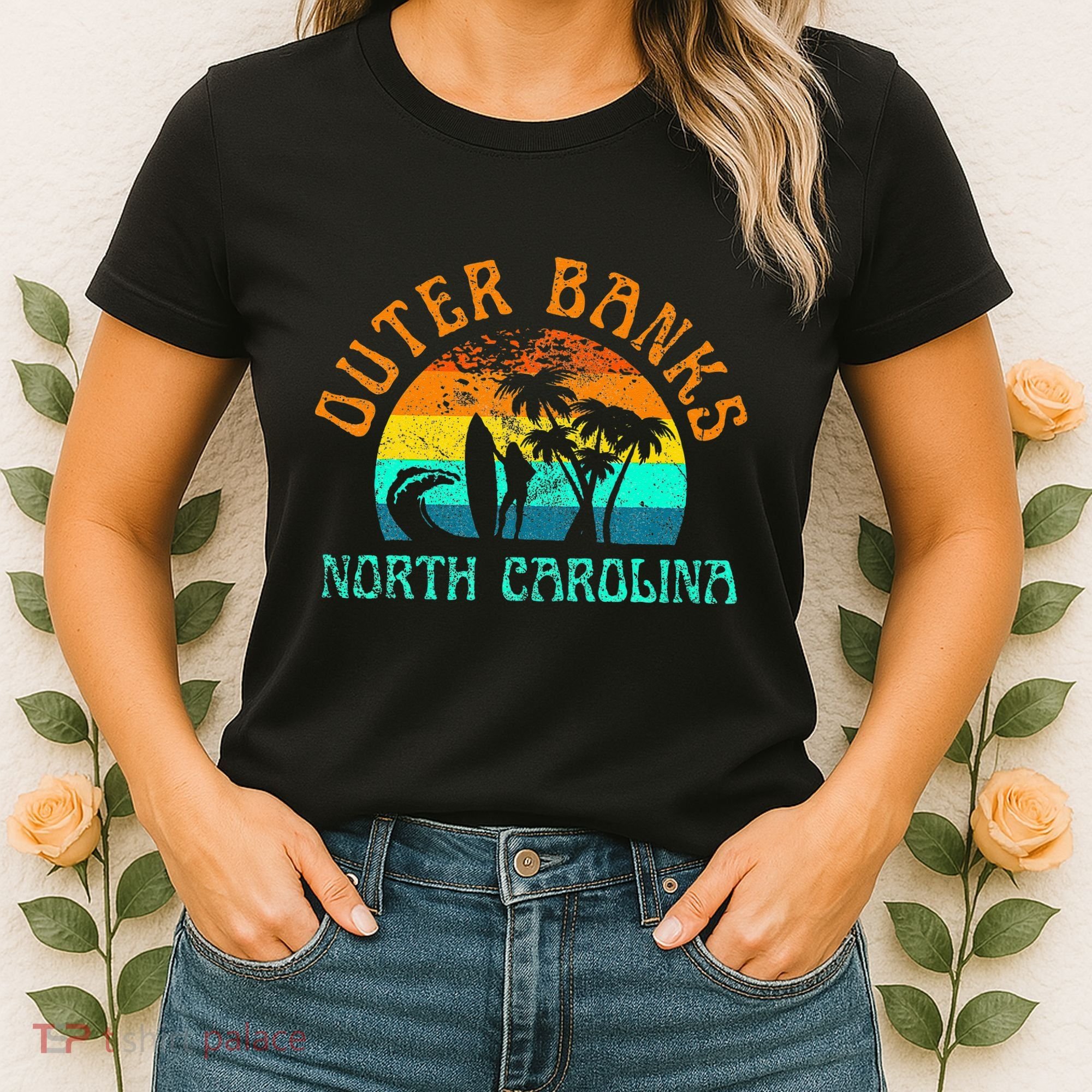 Outer Banks North Carolina Surf Beach Surfer OBX NC Women's T-Shirt