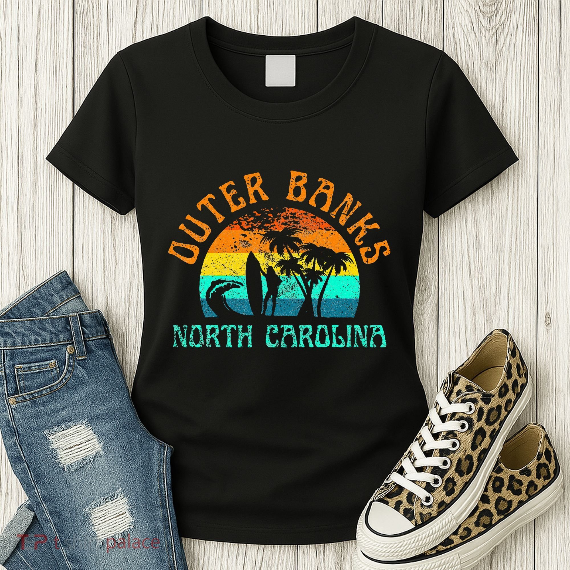 Outer Banks North Carolina Surf Beach Surfer OBX NC Women's T-Shirt