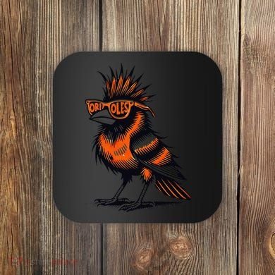 Oriole Bird Owners Oriole Lovers Orange Graphic Design Coaster