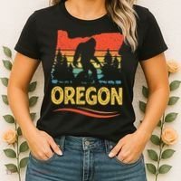 Oregon Bigfoot Oregon With A Bigfoot Or A Sasquatch Women's T-Shirt thumb 2