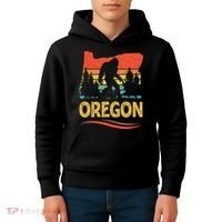 Oregon Bigfoot Oregon With A Bigfoot Or A Sasquatch Kids Hoodie thumb 4