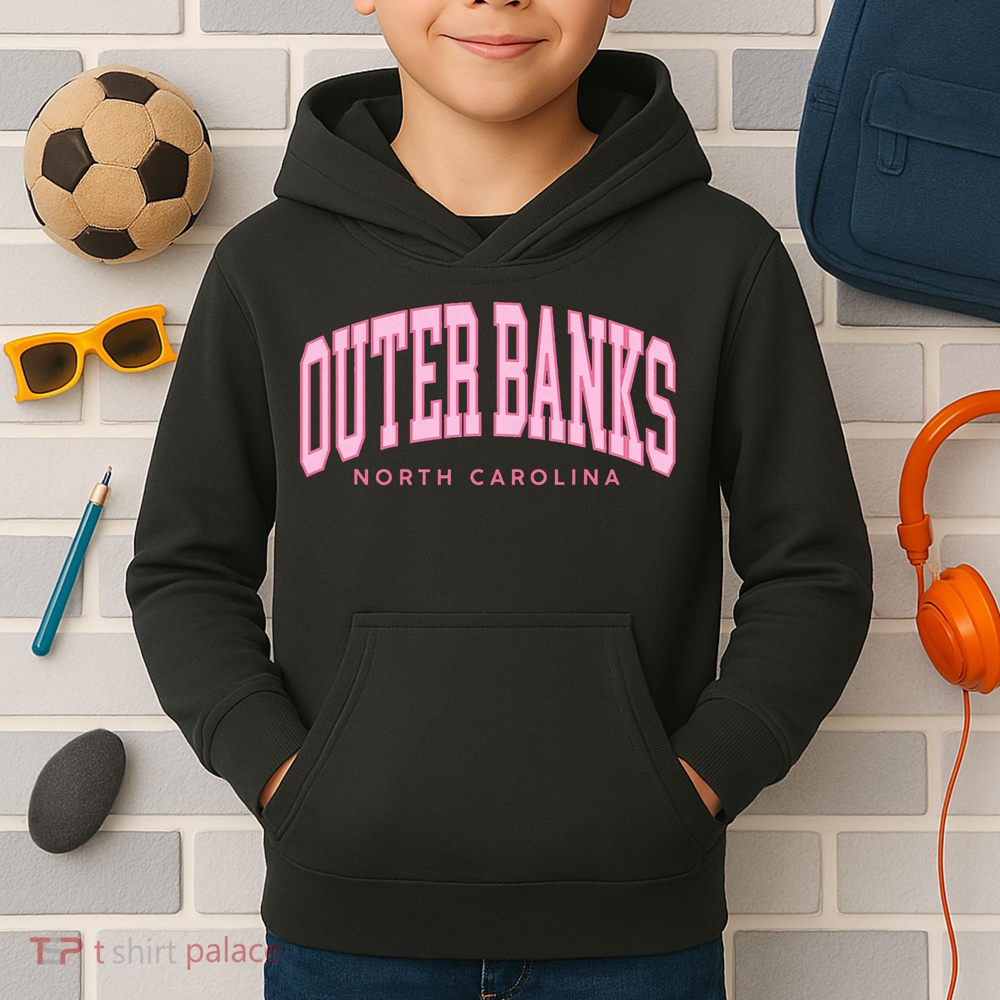 Outer Banks OBX North Carolina summer retro preppy throwback Kids Hoodie