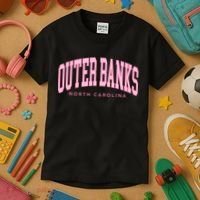 Outer Banks OBX North Carolina summer retro preppy throwback Kids T-Shirt thumb 3