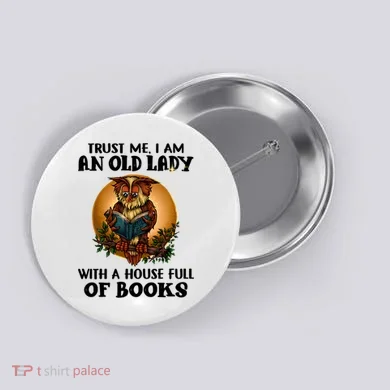 Owl Bookworm Button