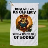 Owl Bookworm Golf Towel thumb 1