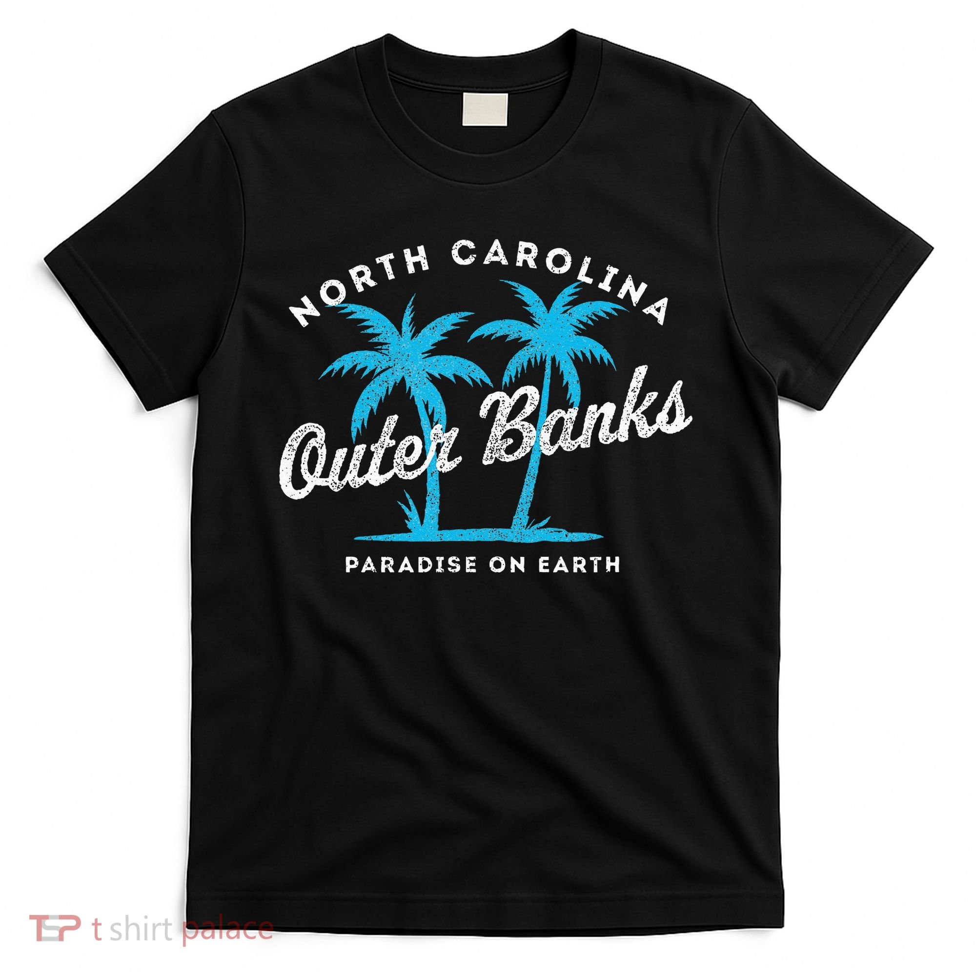 Outer Banks OBX North Carolina NC Vintage Retro palm trees T-Shirt