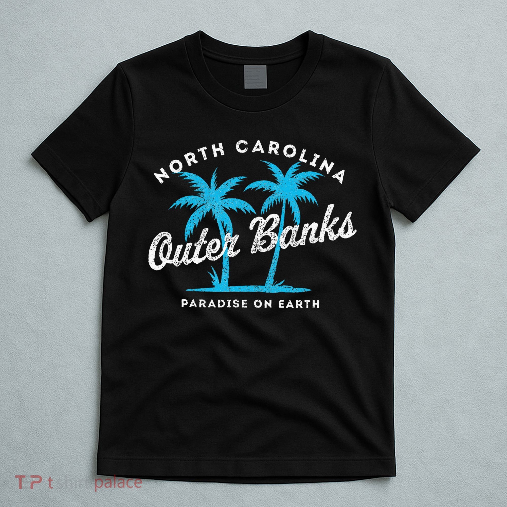 Outer Banks OBX North Carolina NC Vintage Retro palm trees T-Shirt