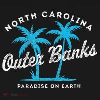 Outer Banks OBX North Carolina NC Vintage Retro palm trees T-Shirt thumb 7