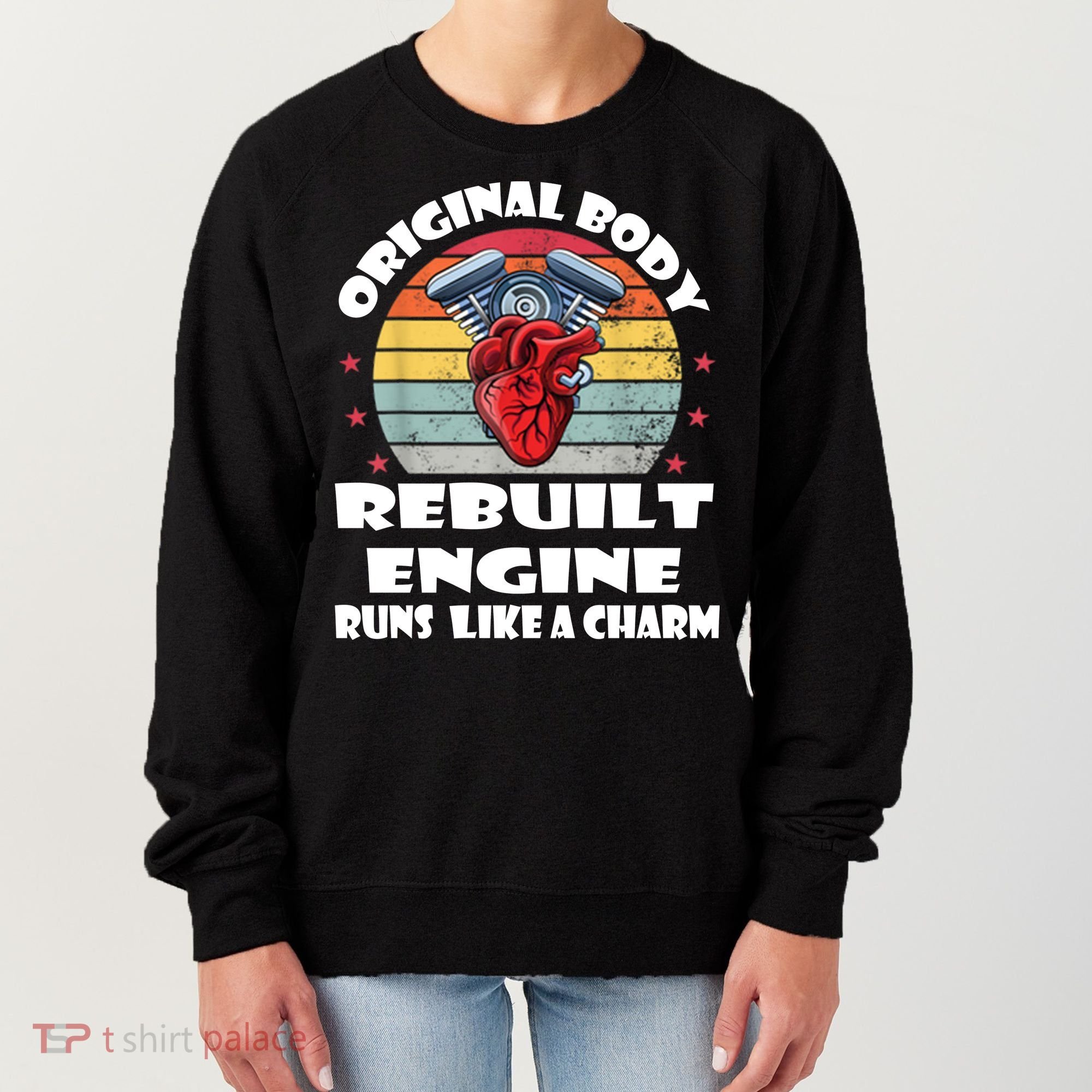 Original Body Rebuilt Engine Runs Like A Charm Car Engine Heart Women's Sweatshirt