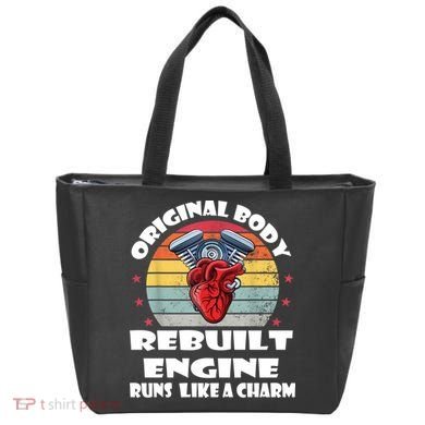 Original Body Rebuilt Engine Runs Like A Charm Car Engine Heart Tote Bag