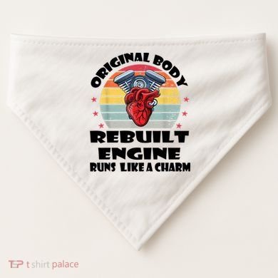 Original Body Rebuilt Engine Runs Like A Charm Car Engine Heart USA-Made Doggie Bandana