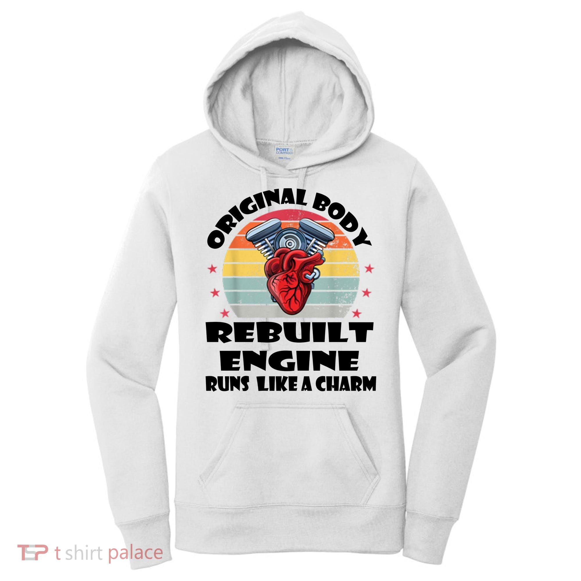 Original Body Rebuilt Engine Runs Like A Charm Car Engine Heart Women's Hoodie