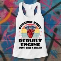 Original Body Rebuilt Engine Runs Like A Charm Car Engine Heart Women's Tank Top thumb 3