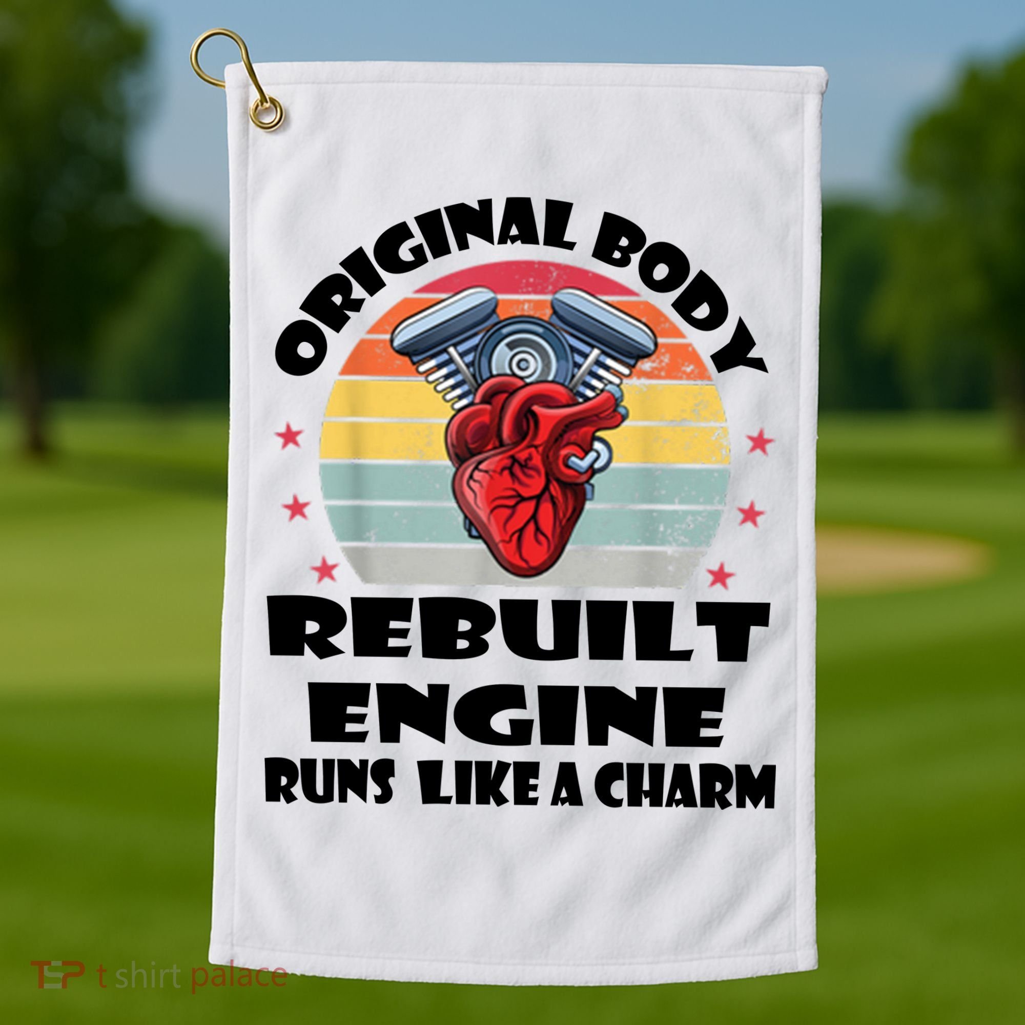Original Body Rebuilt Engine Runs Like A Charm Car Engine Heart Golf Towel