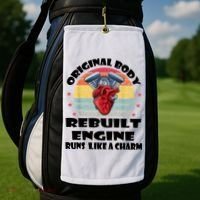 Original Body Rebuilt Engine Runs Like A Charm Car Engine Heart Golf Towel thumb 2
