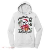 Overstimulated But Still Festive Funny X-mas Skeleton Women's Hoodie thumb 0