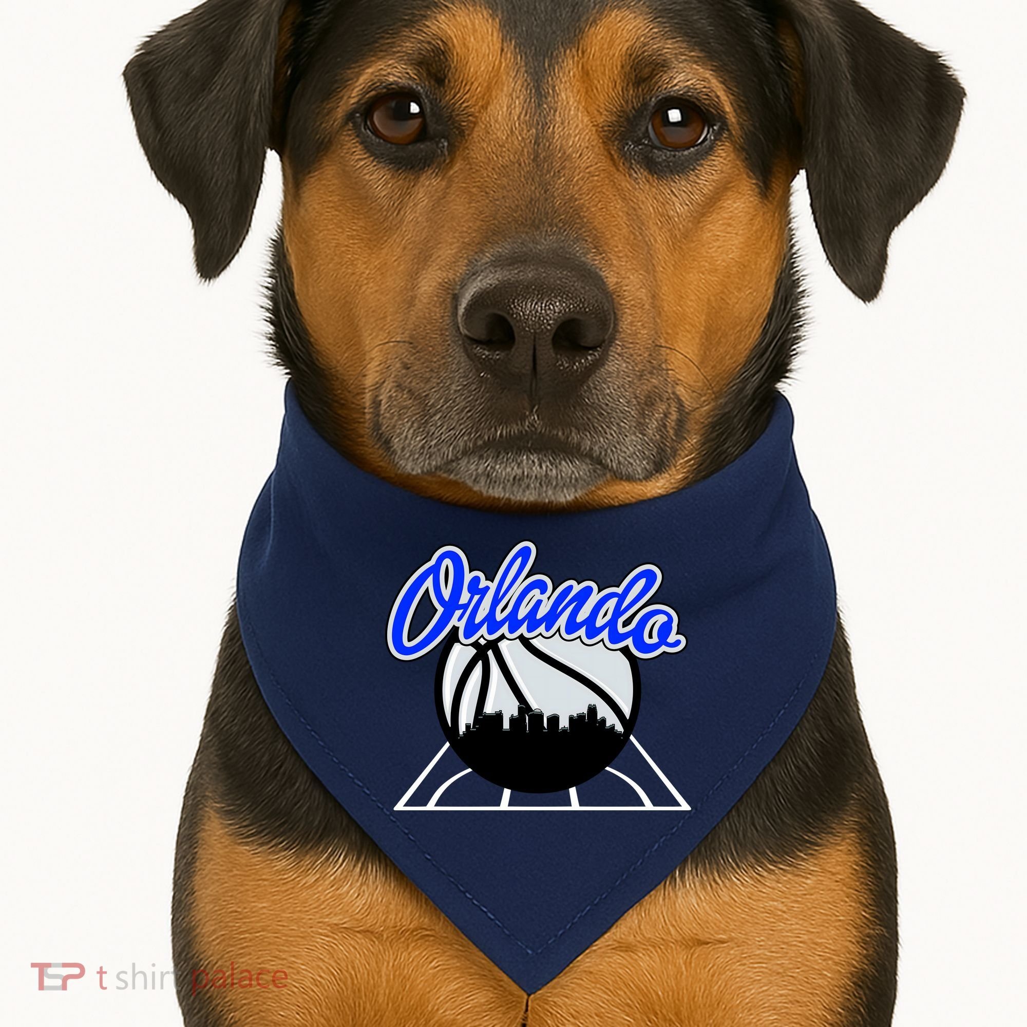 Orlando Basketball Skyline USA-Made Doggie Bandana
