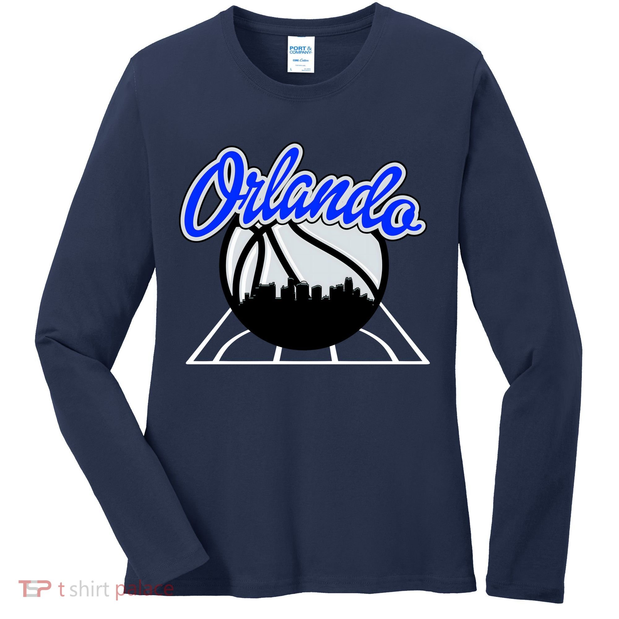 Orlando Basketball Skyline Women's Long Sleeve Shirt