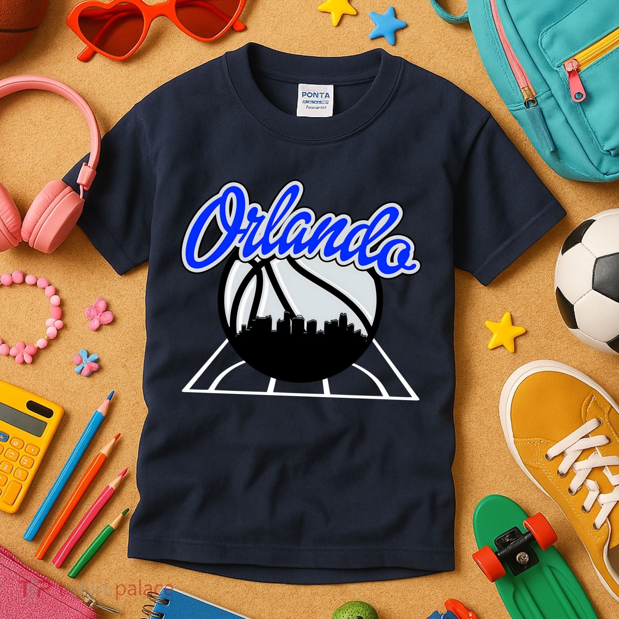 Orlando Basketball Skyline Kids T-Shirt