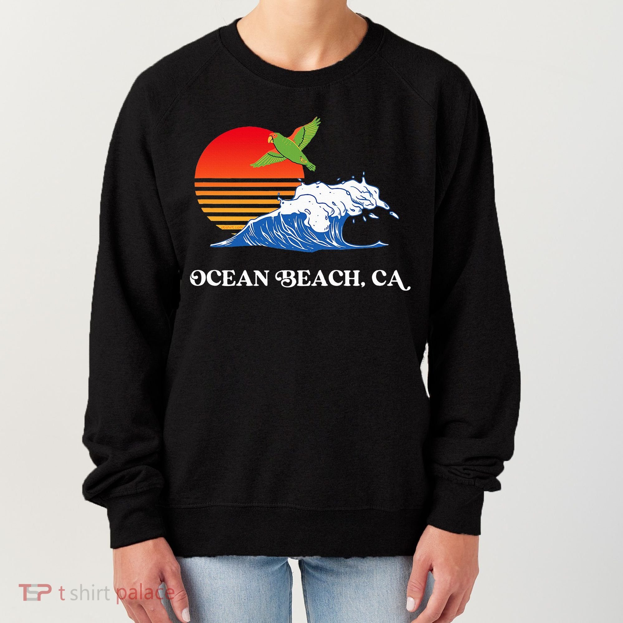 Ocean Beach San Diego California Sunset Ob Parrot Women's Sweatshirt