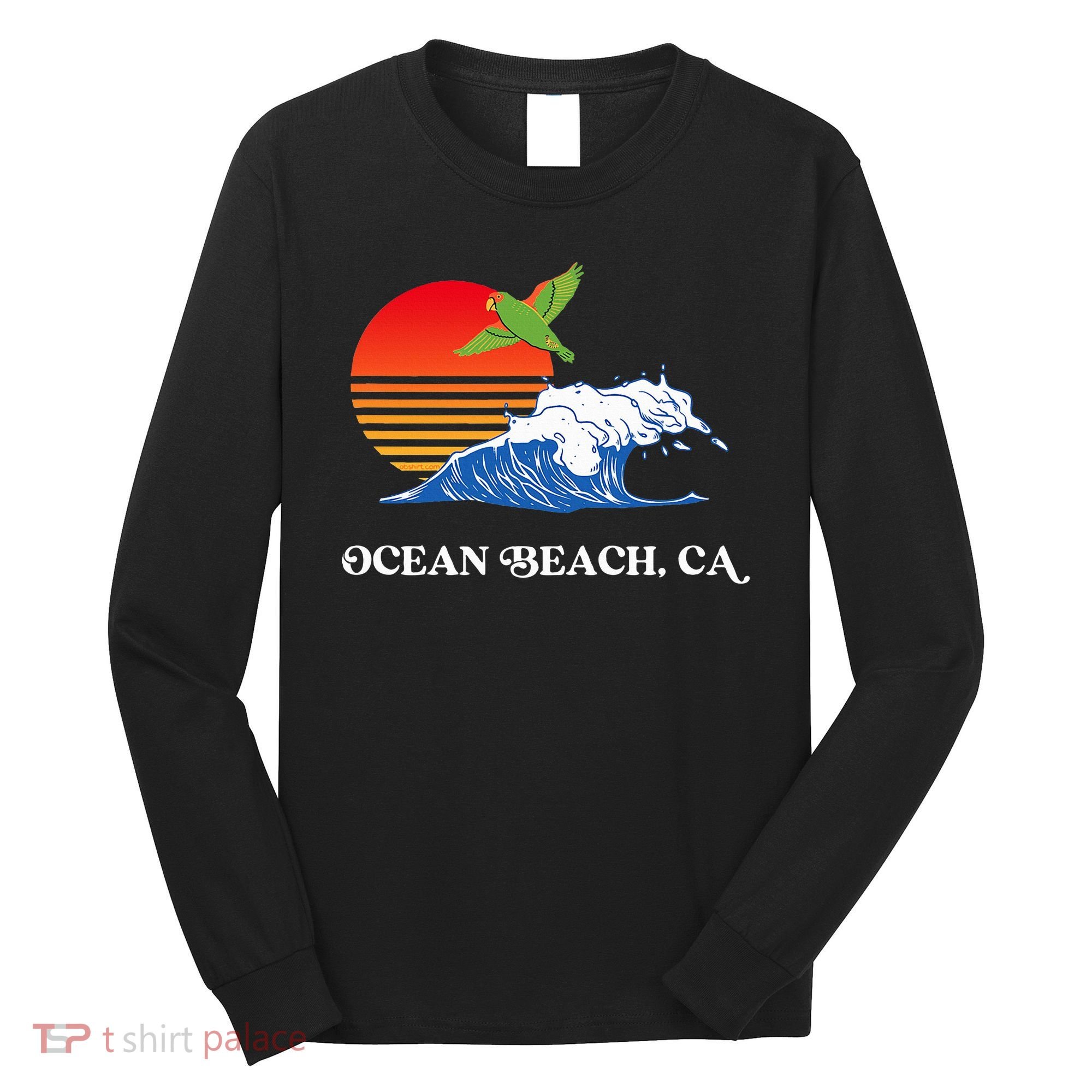 Ocean Beach San Diego California Sunset Ob Parrot Long Sleeve Shirt