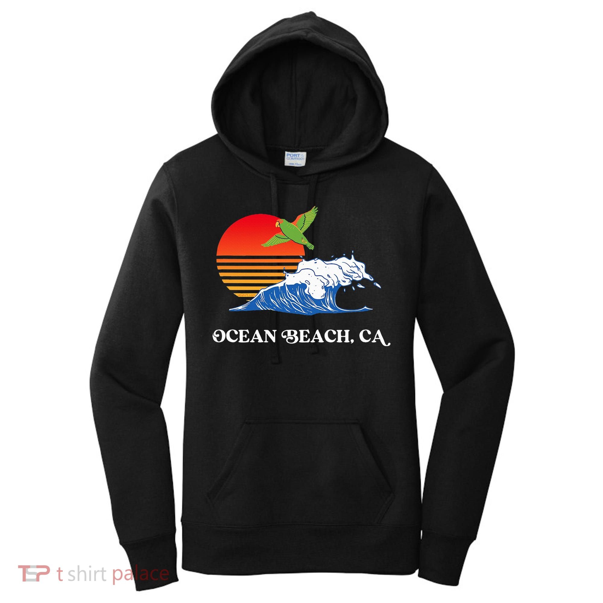 Ocean Beach San Diego California Sunset Ob Parrot Women's Hoodie