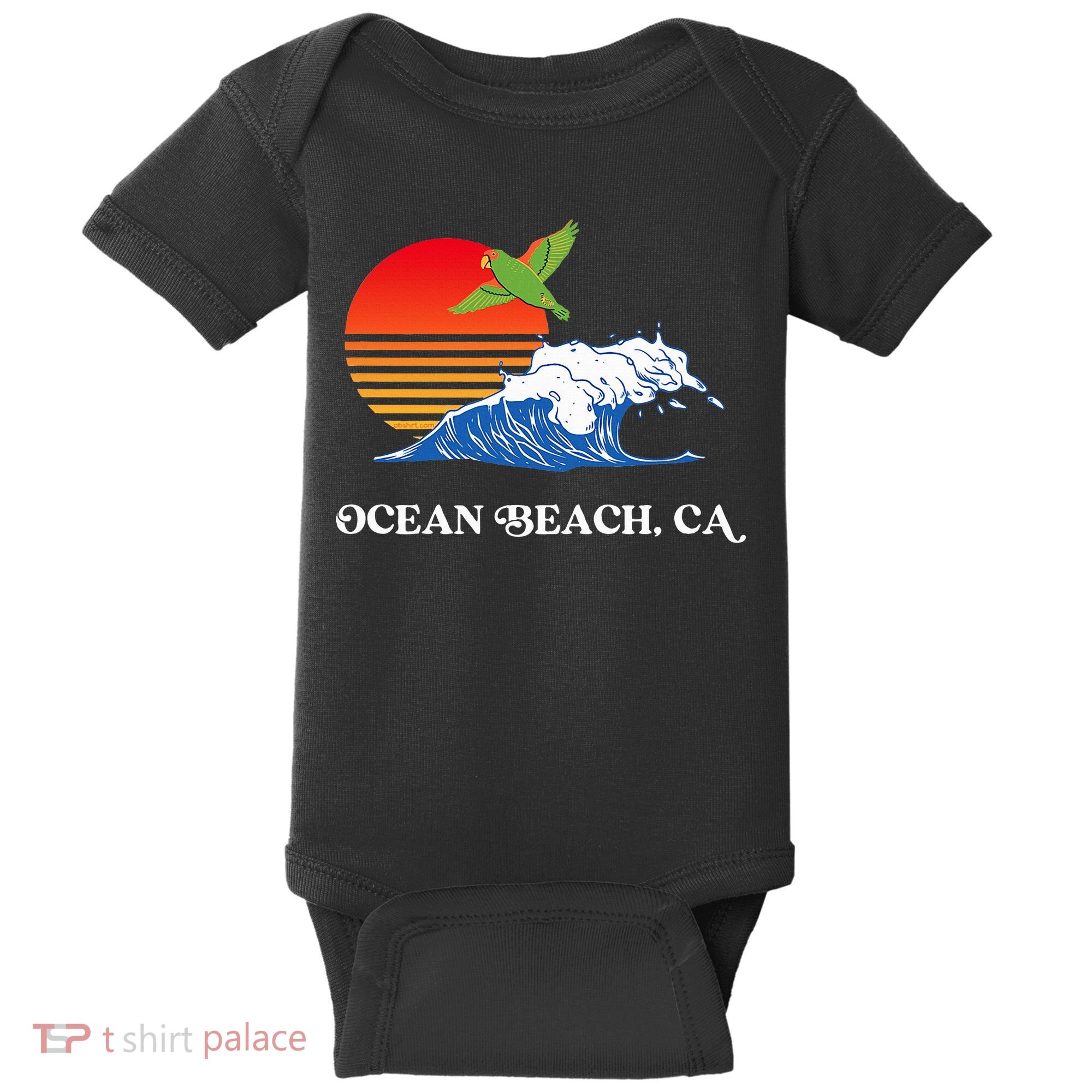 Ocean Beach San Diego California Sunset Ob Parrot Baby Bodysuit