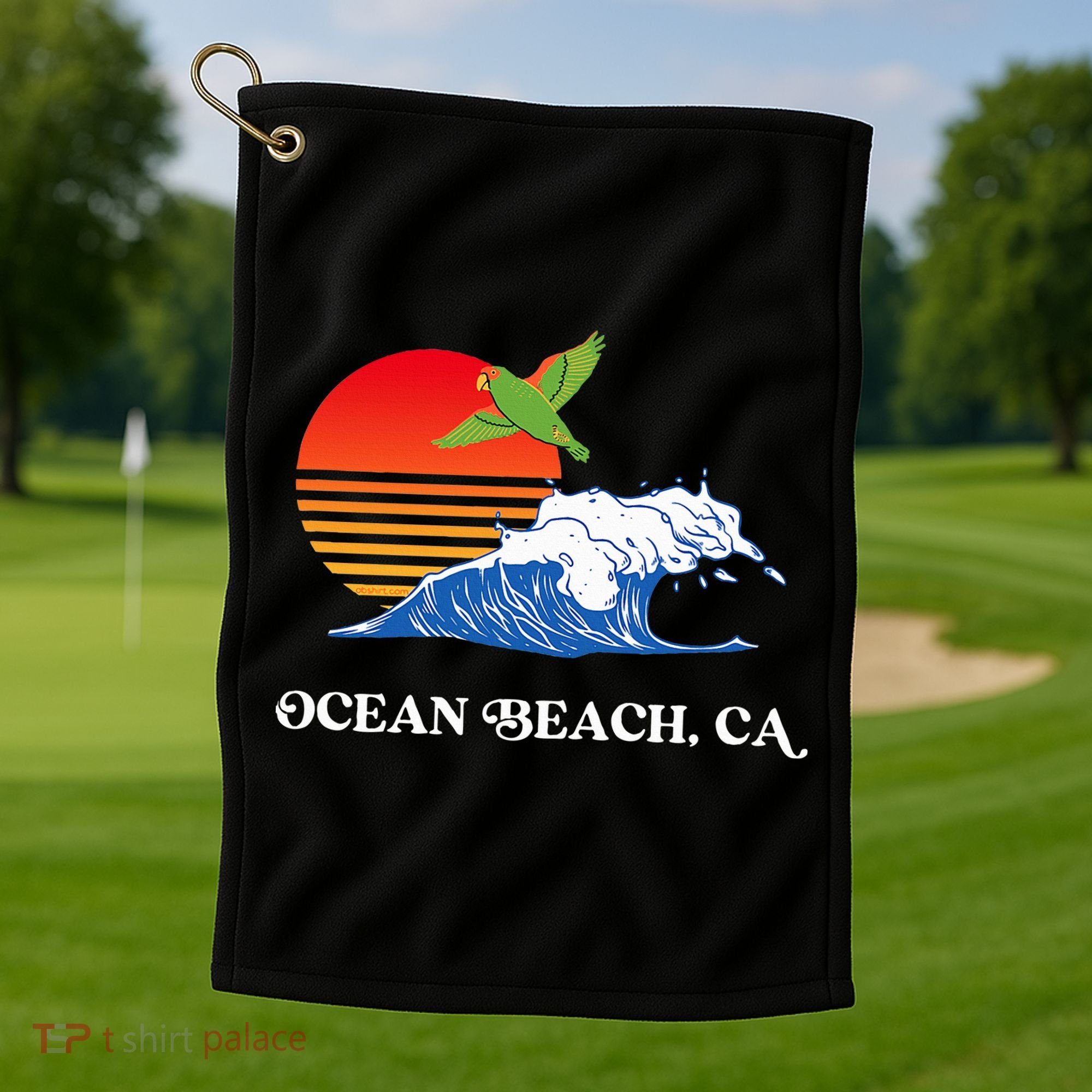 Ocean Beach San Diego California Sunset Ob Parrot Golf Towel