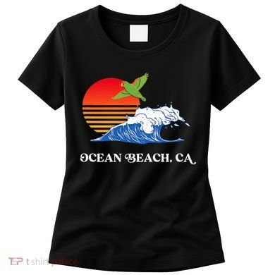 Ocean Beach San Diego California Sunset Ob Parrot Women's T-Shirt