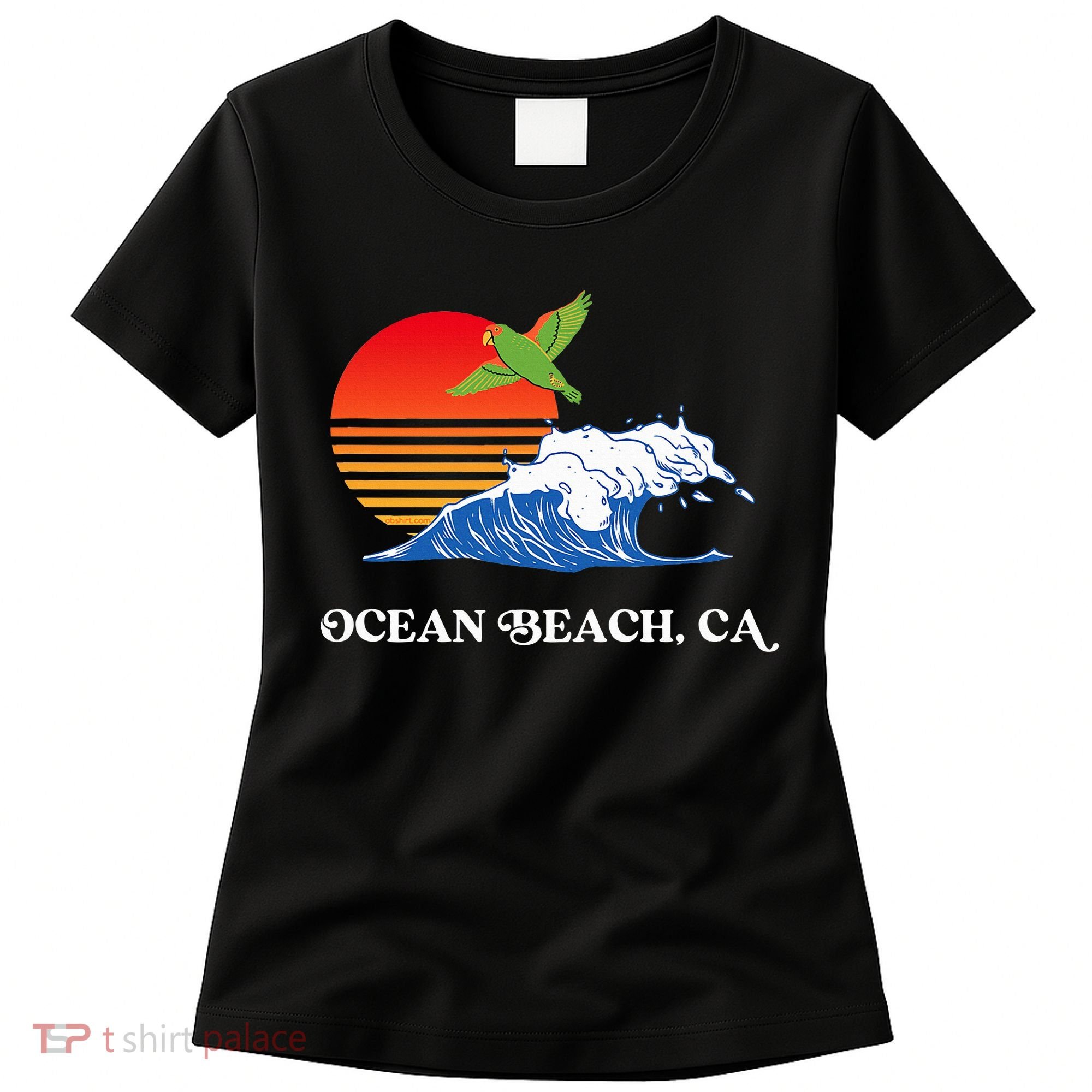 Ocean Beach San Diego California Sunset Ob Parrot Women's T-Shirt