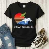 Ocean Beach San Diego California Sunset Ob Parrot Women's T-Shirt thumb 3