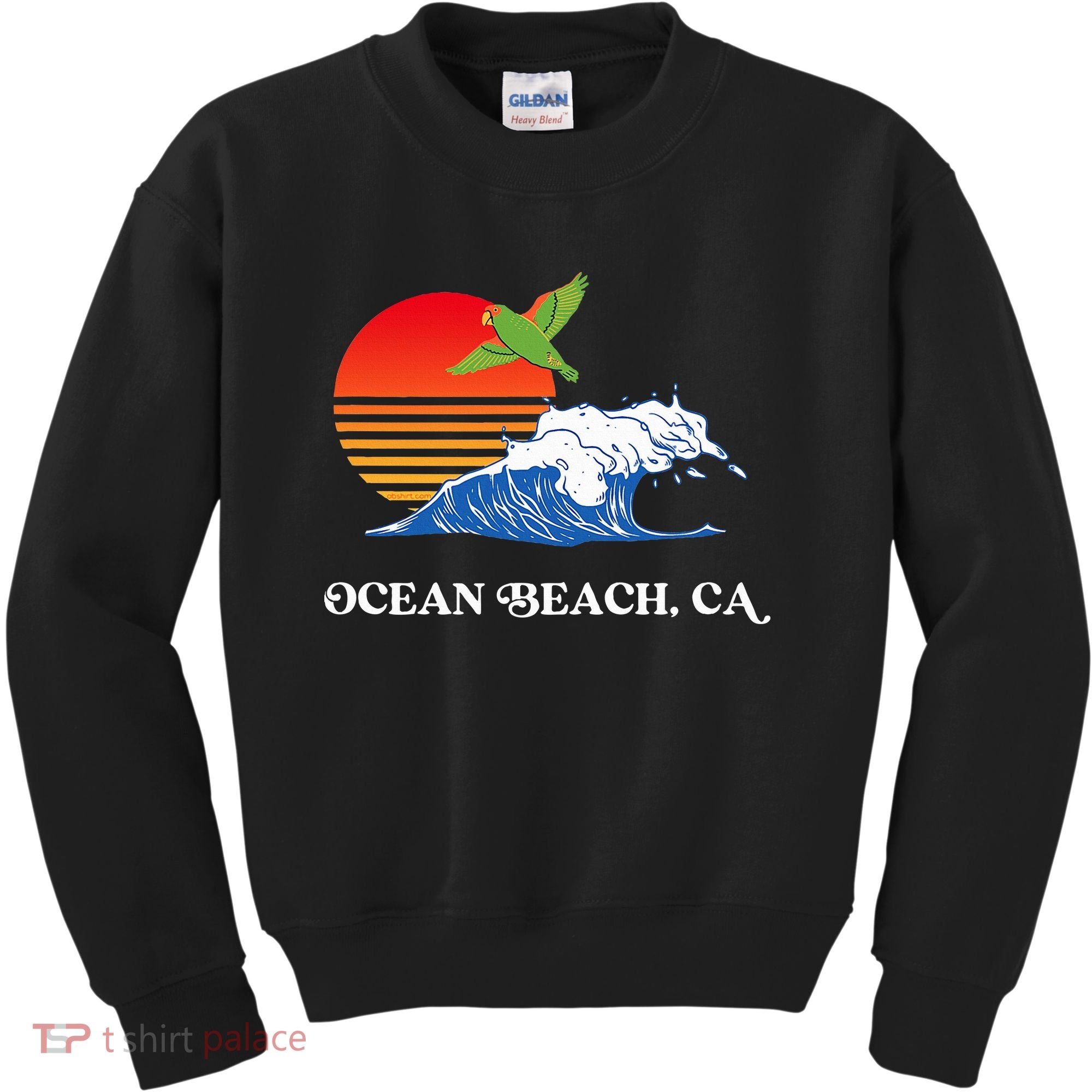 Ocean Beach San Diego California Sunset Ob Parrot Kids Sweatshirt
