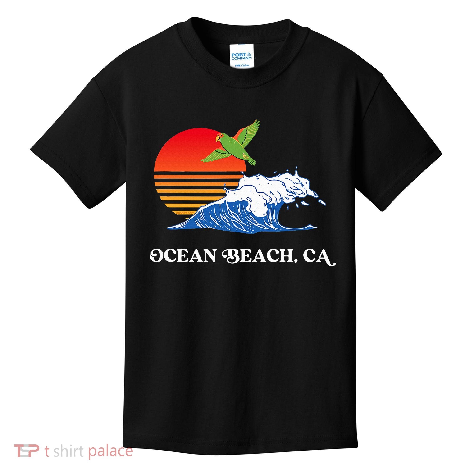 Ocean Beach San Diego California Sunset Ob Parrot Kids T-Shirt