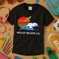 Ocean Beach San Diego California Sunset Ob Parrot Kids T-Shirt thumb 3