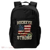 Ohio Buckeye Strong Ohio USA Flag Overlay Backpack thumb 0