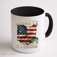 Ohio Buckeye Strong Ohio USA Flag Overlay Coffee Mug thumb 1