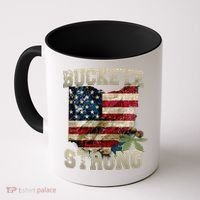Ohio Buckeye Strong Ohio USA Flag Overlay Coffee Mug thumb 0
