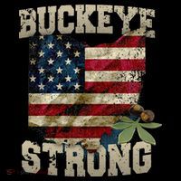 Ohio Buckeye Strong Ohio USA Flag Overlay Women's Hoodie thumb 2