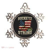 Ohio Buckeye Strong Ohio USA Flag Overlay Ornament thumb 0