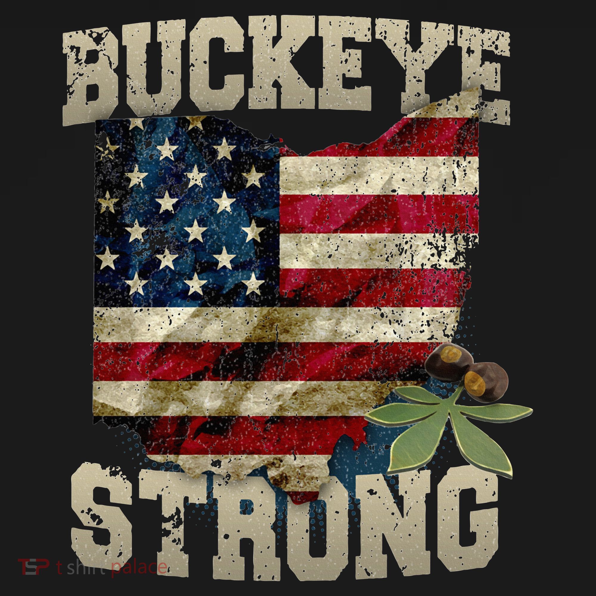 Ohio Buckeye Strong Ohio USA Flag Overlay Visor