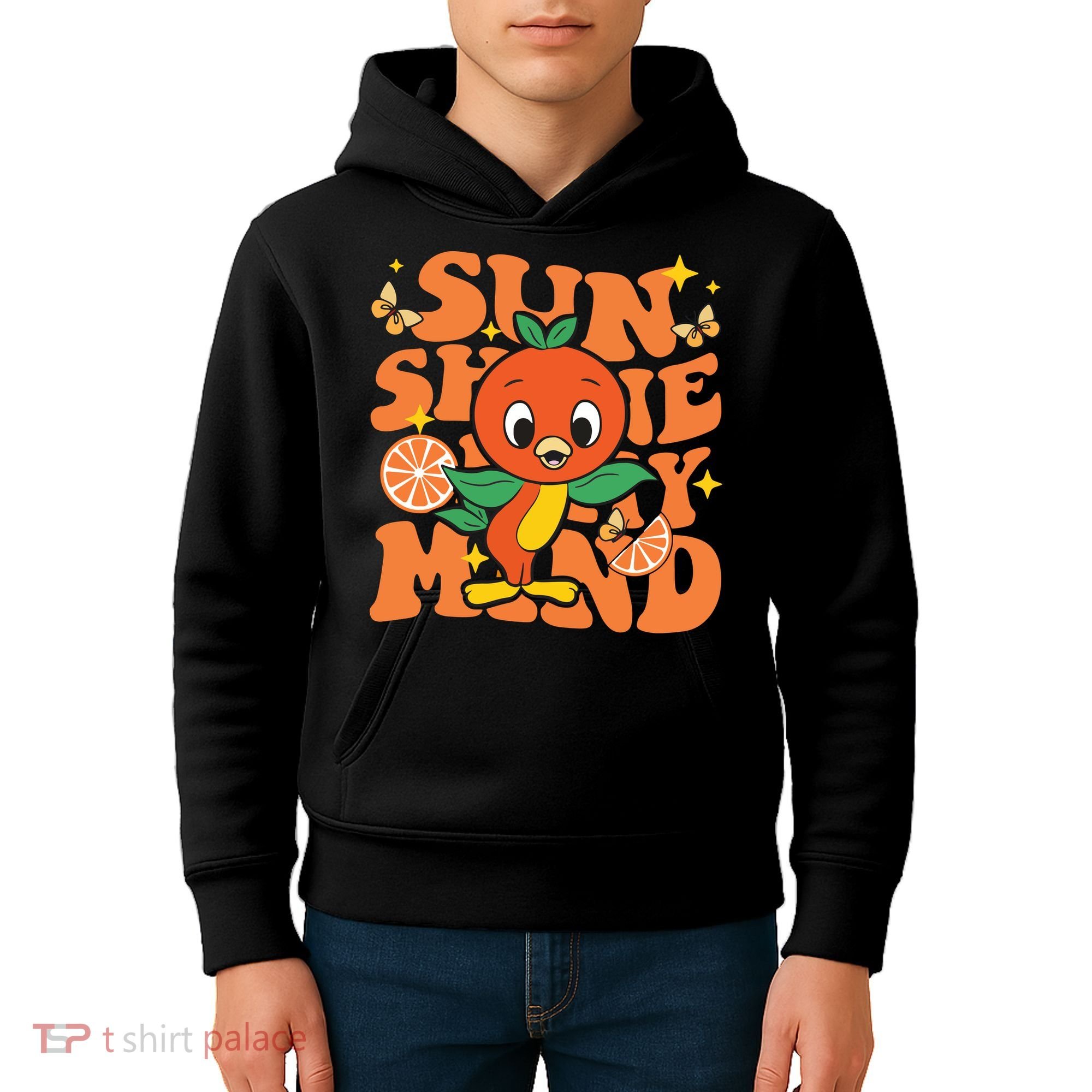 Orange Bird Sunshine Kids Hoodie